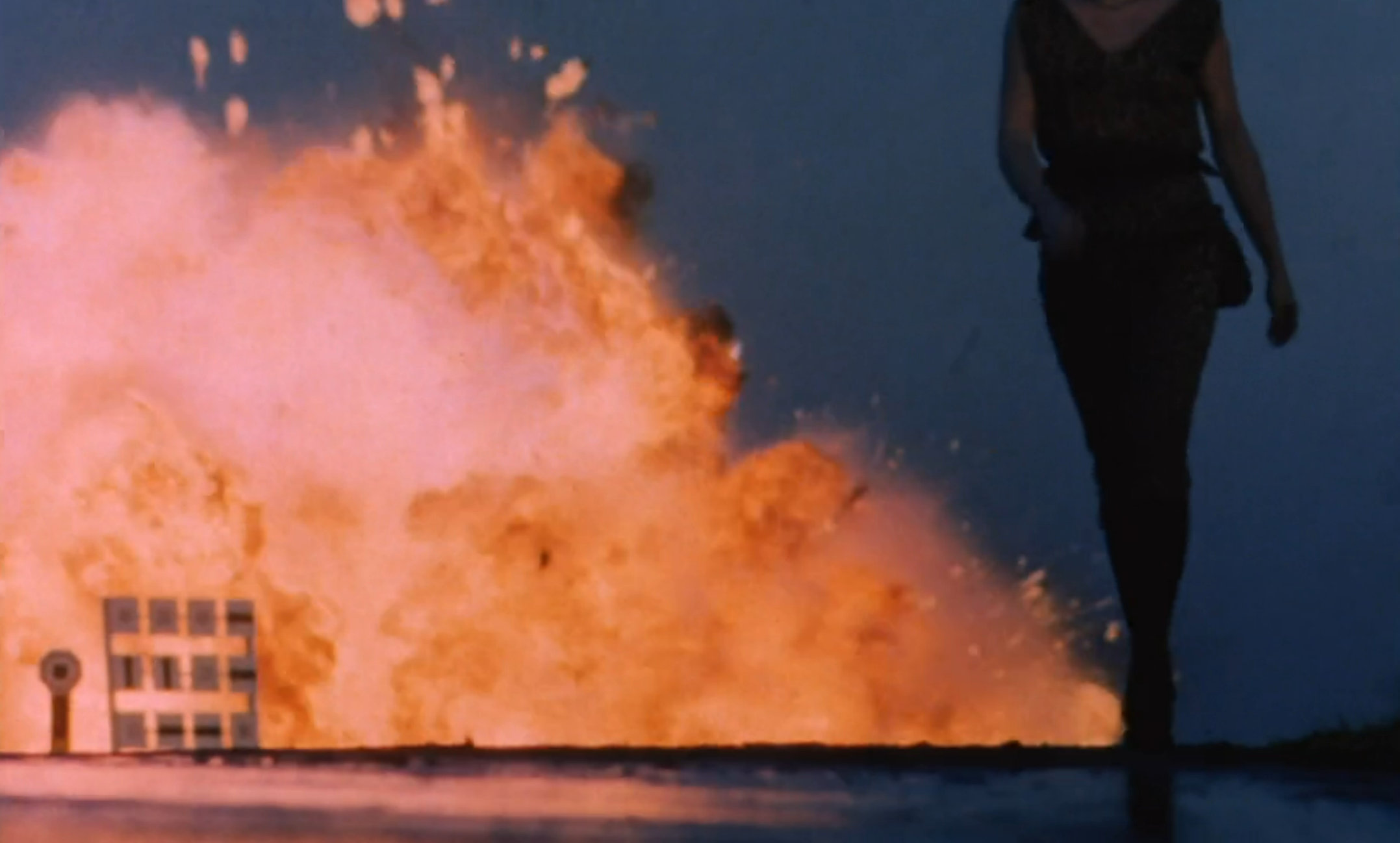 A van inexplicably exploding