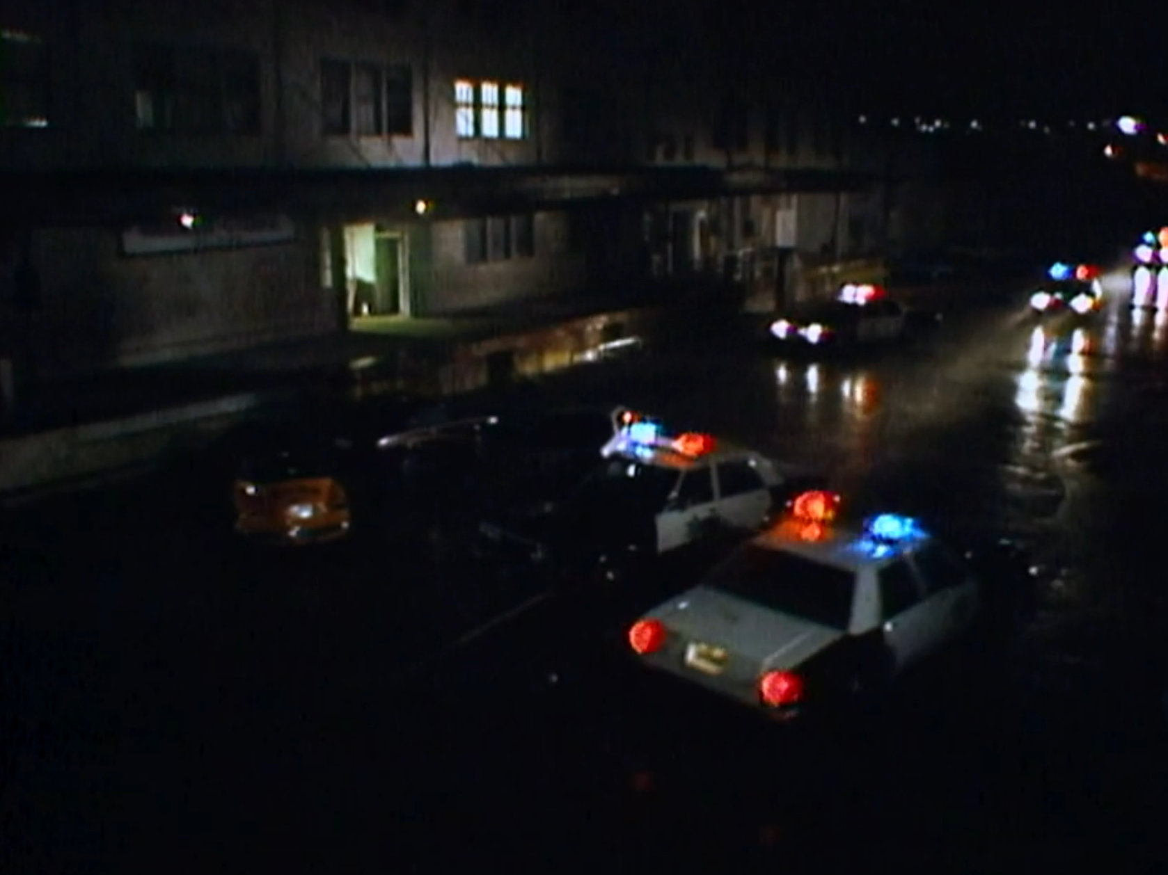 Six police cars showing up due to a bad parking job