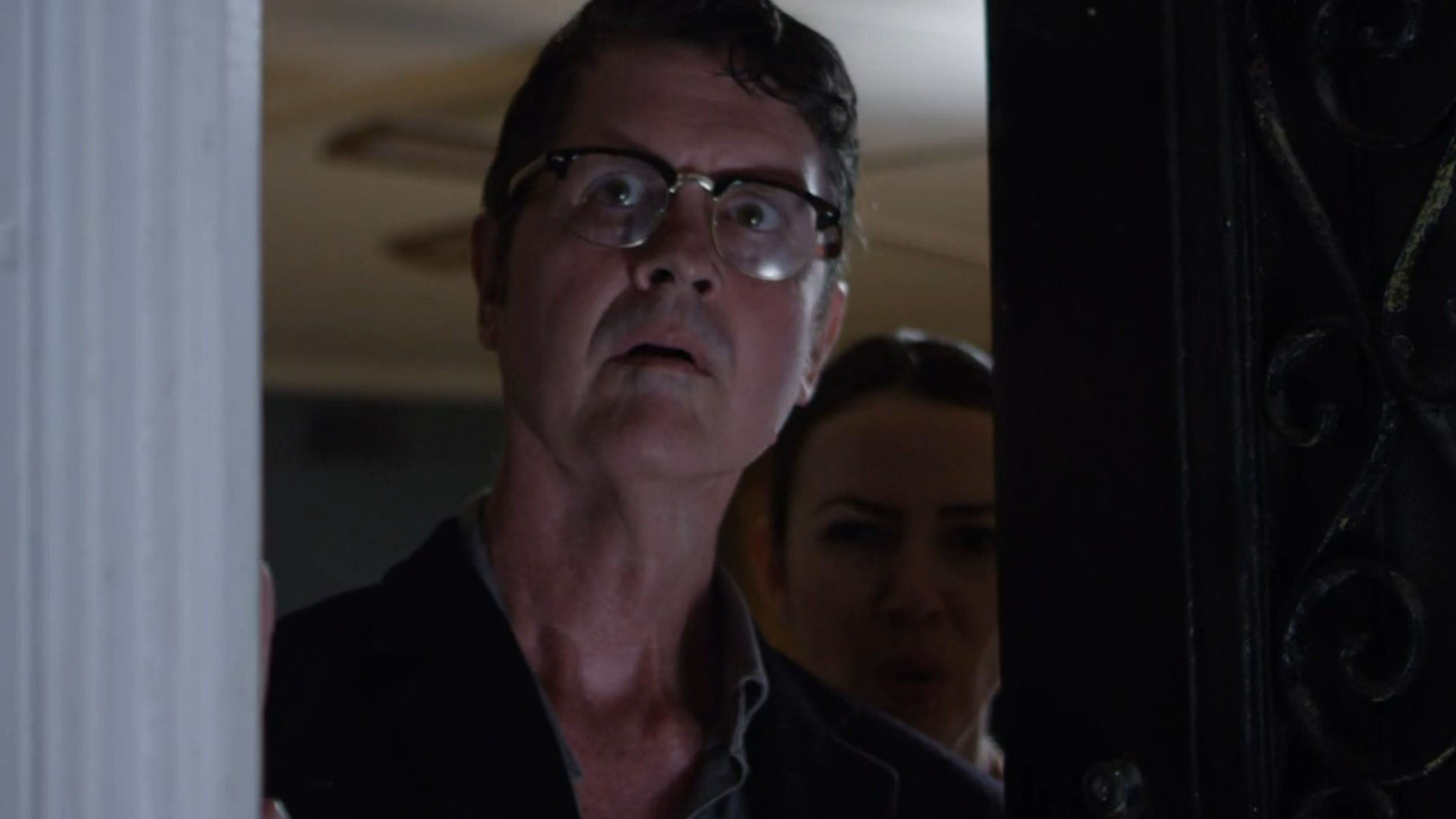 The characters looking very confused