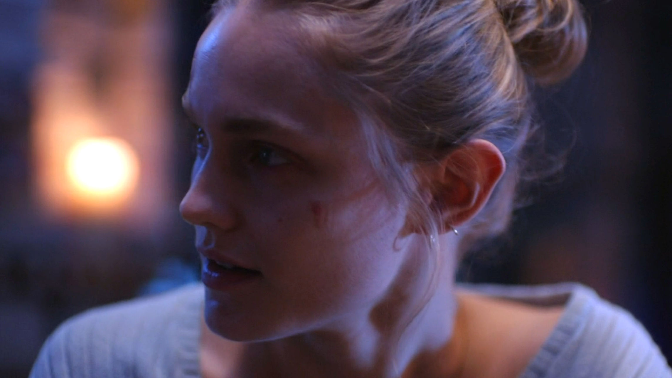 Rebecca getting annoyed with John's nonsense 