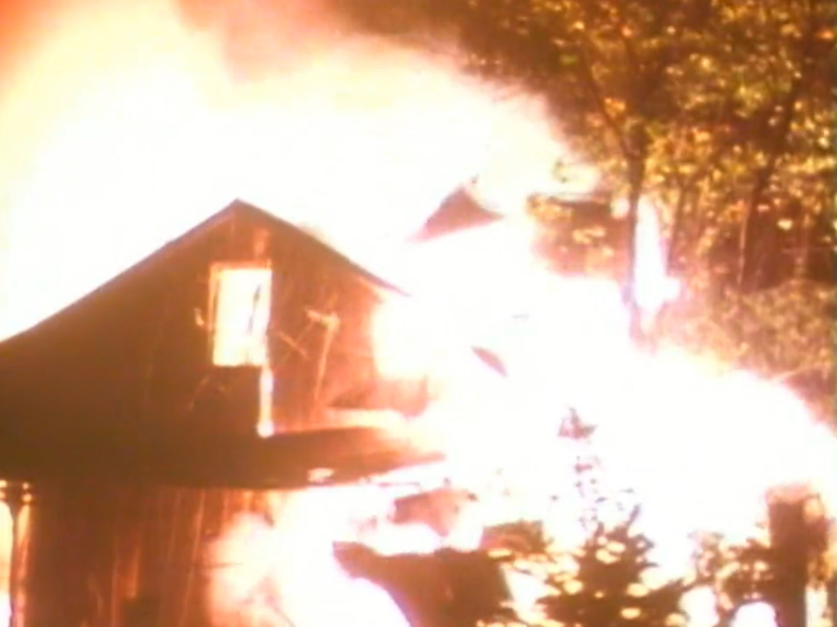 A building exploding