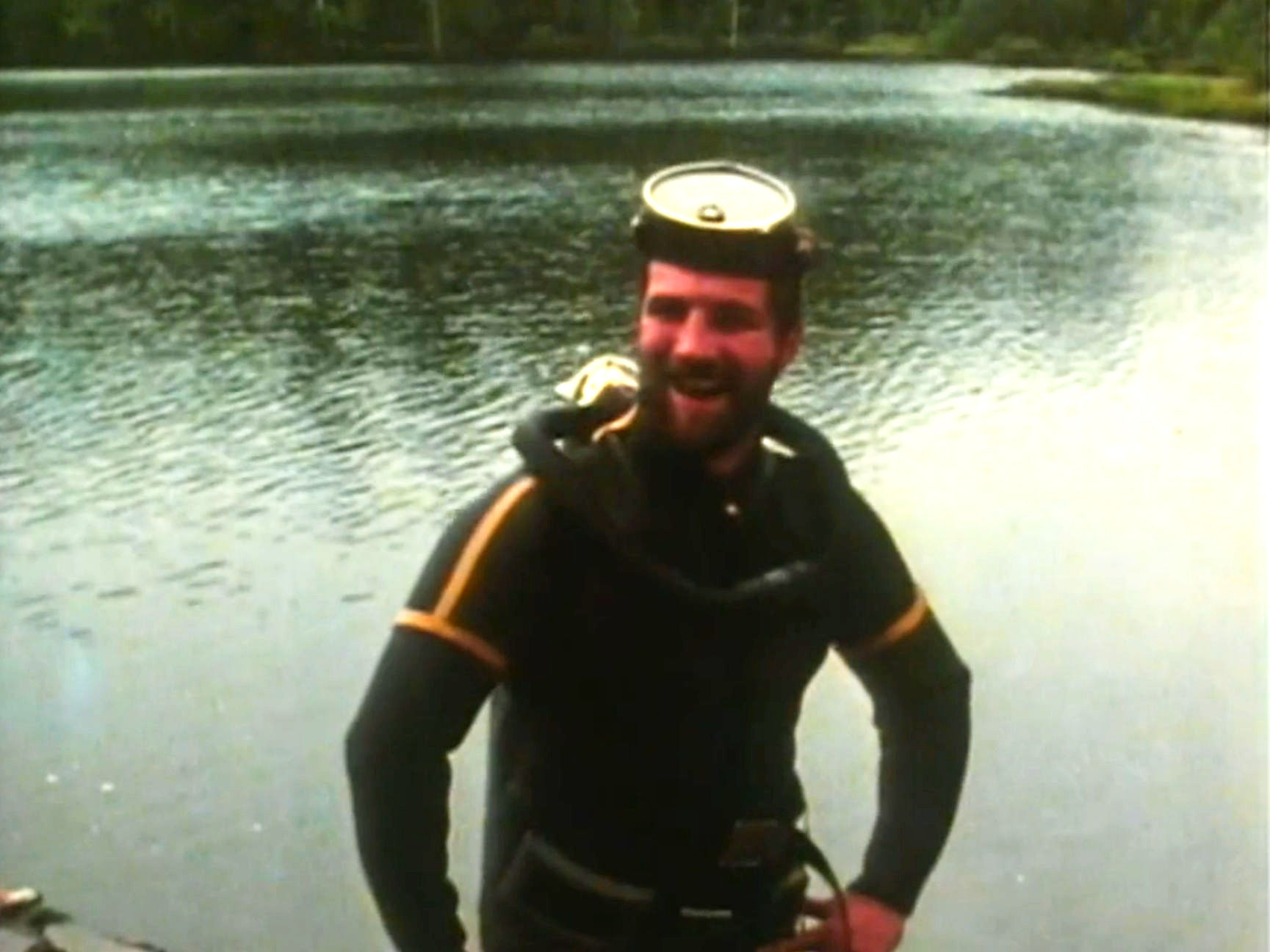 One of the poachers in scuba gear