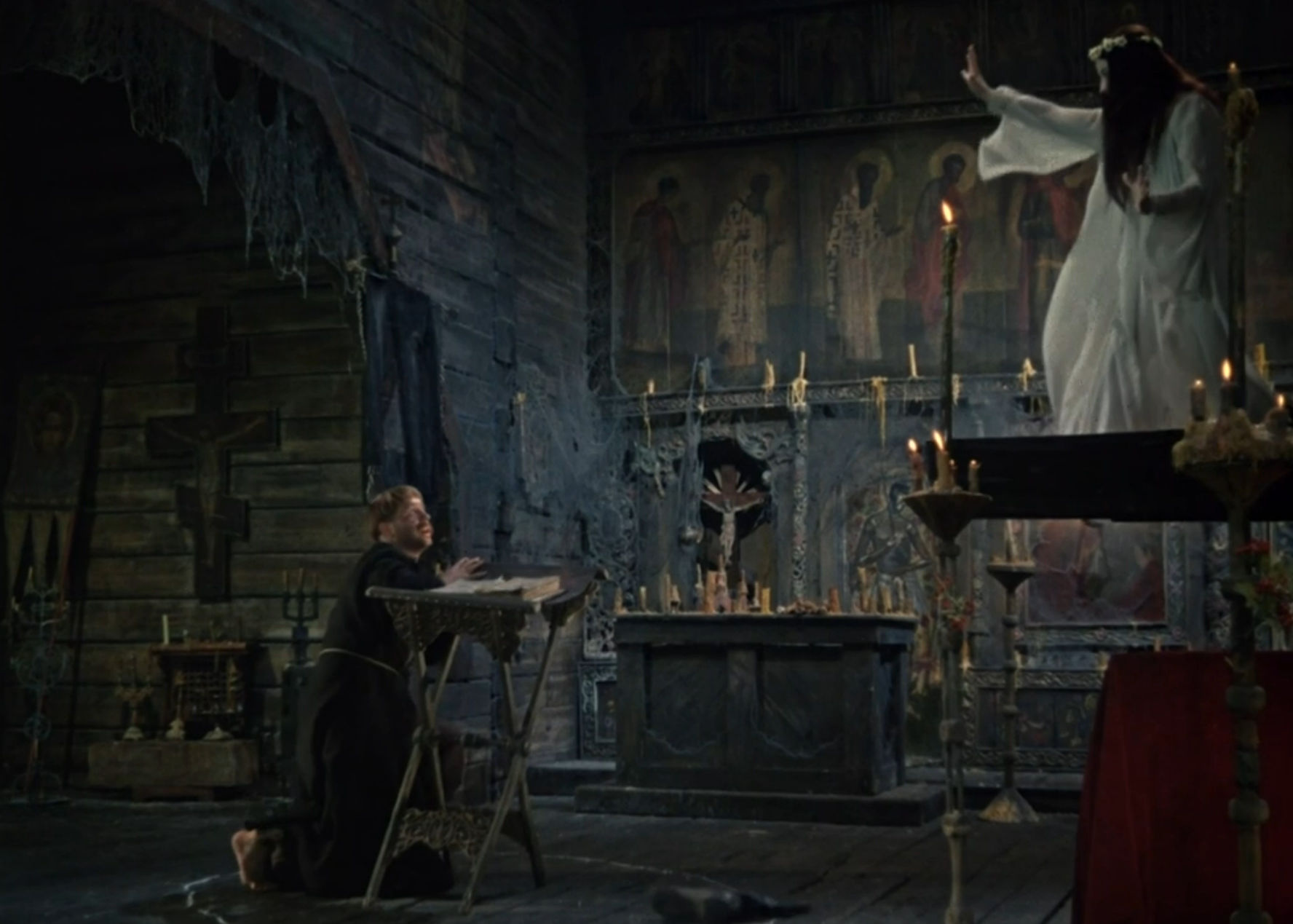 Khoma being tormented by the witch in her coffin