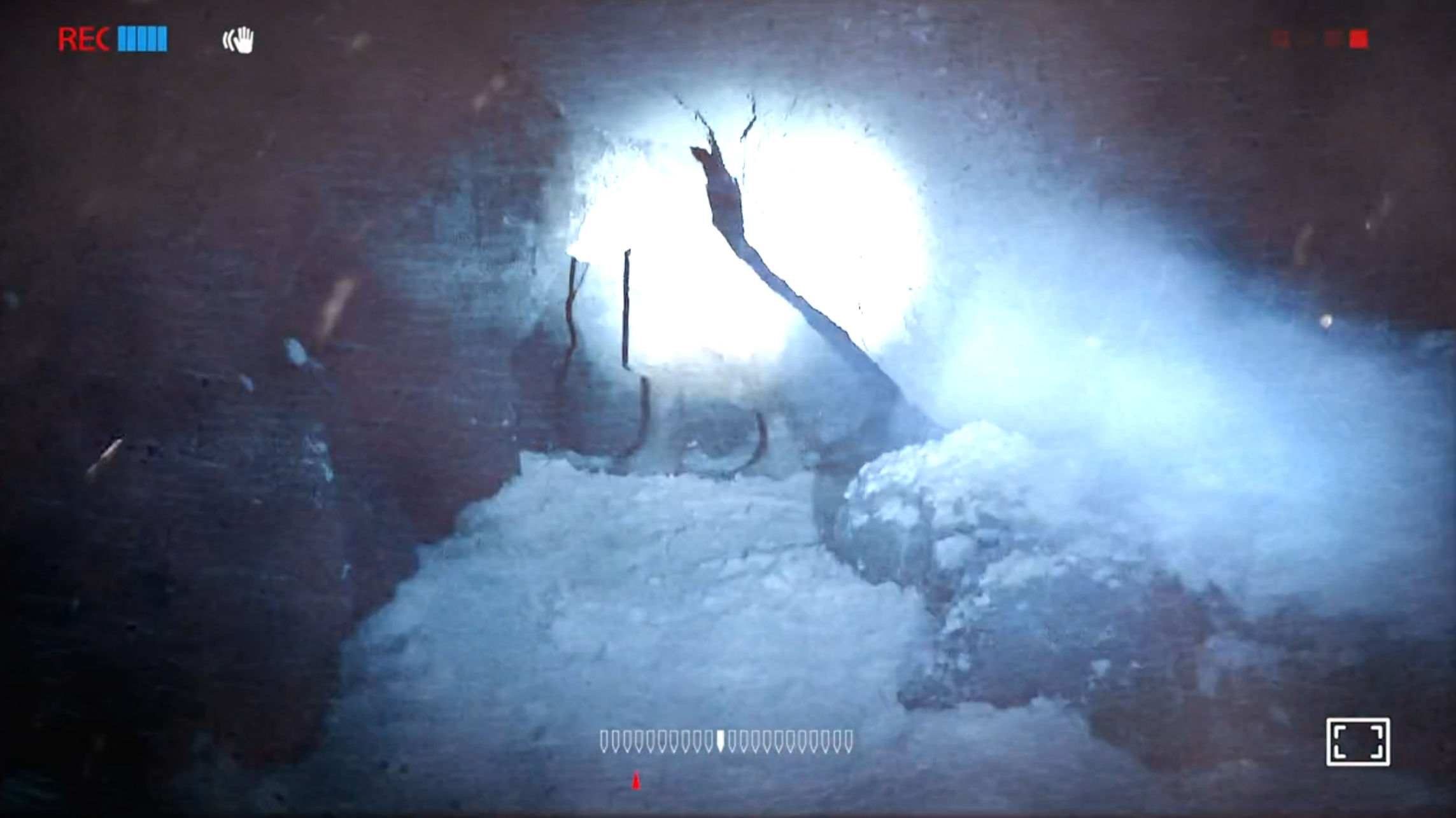 Someone's mysterious feet in the mysterious cave
