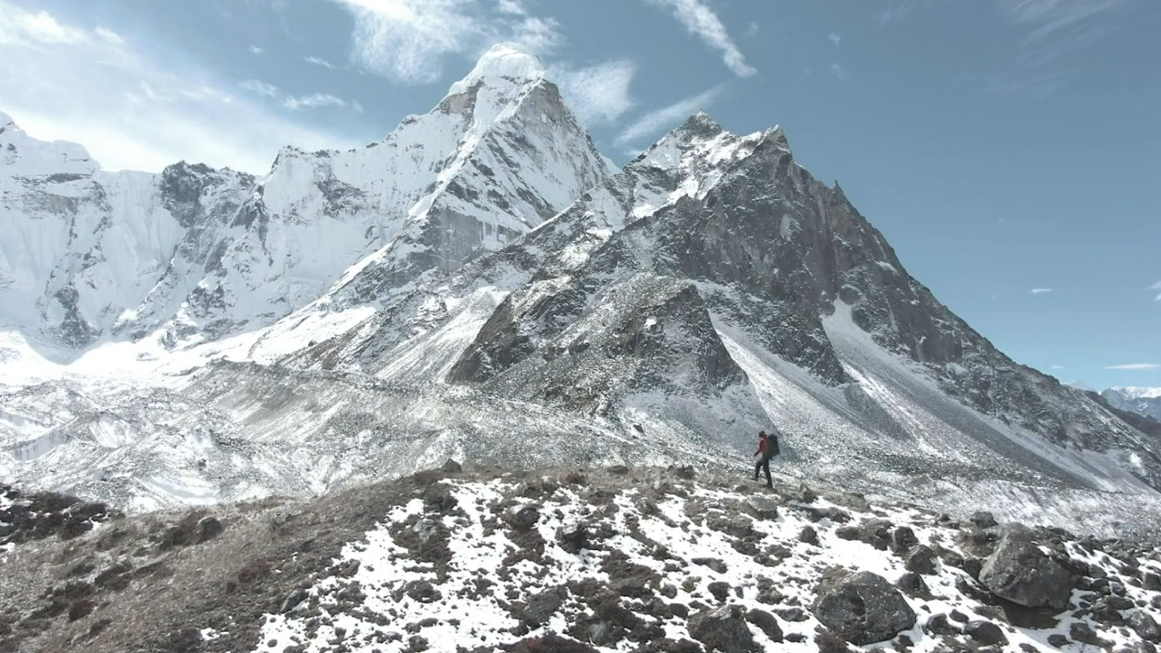 A shot of, what I assume to be, the Himalayan Mountains
