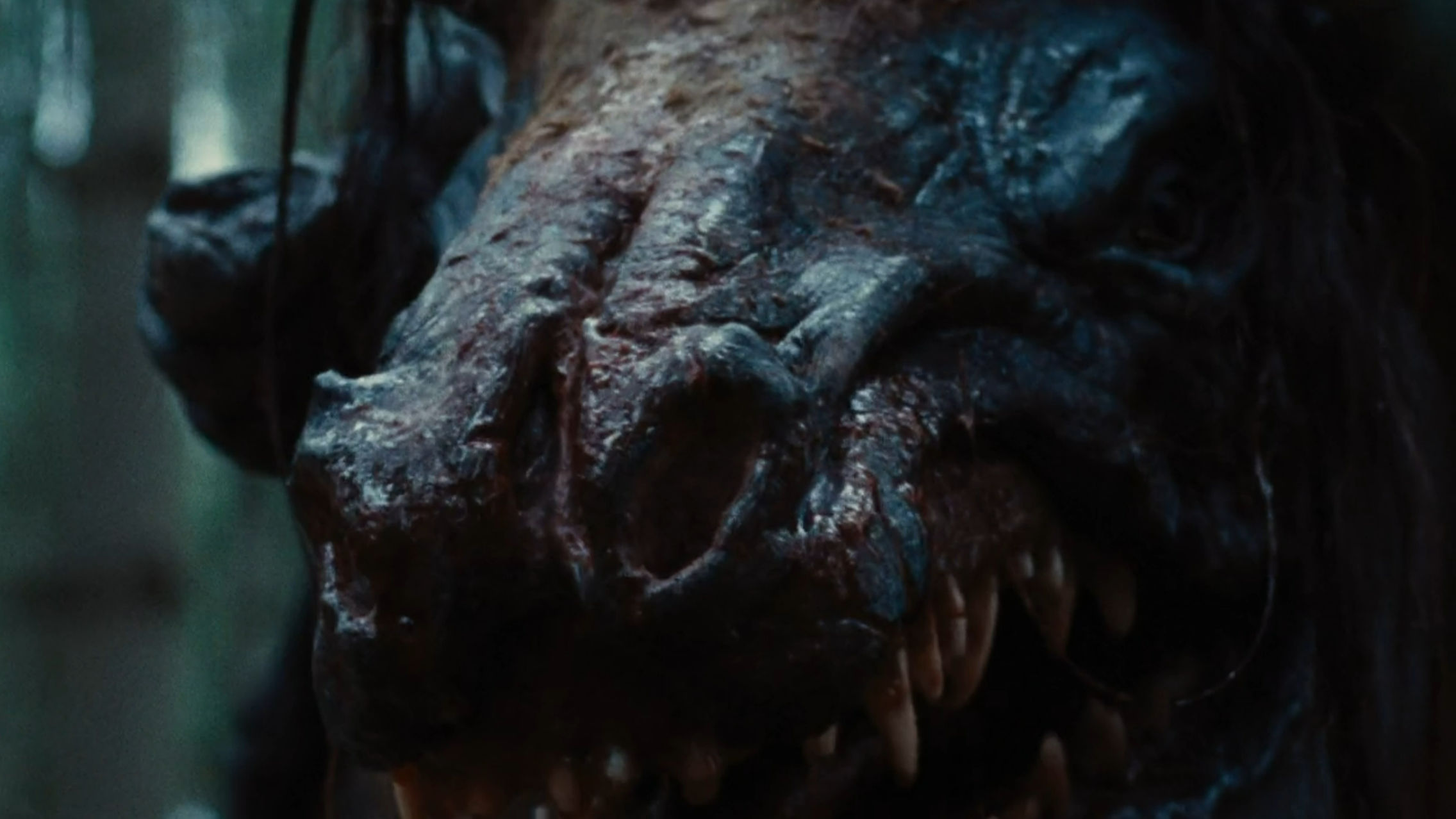 A close-up of the Devil's face