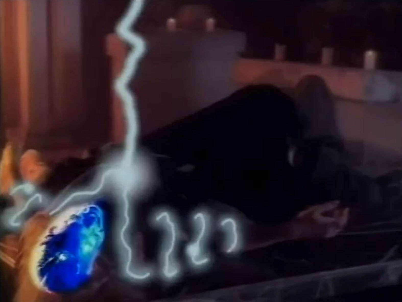 The Evil Warlock getting the shock of his life