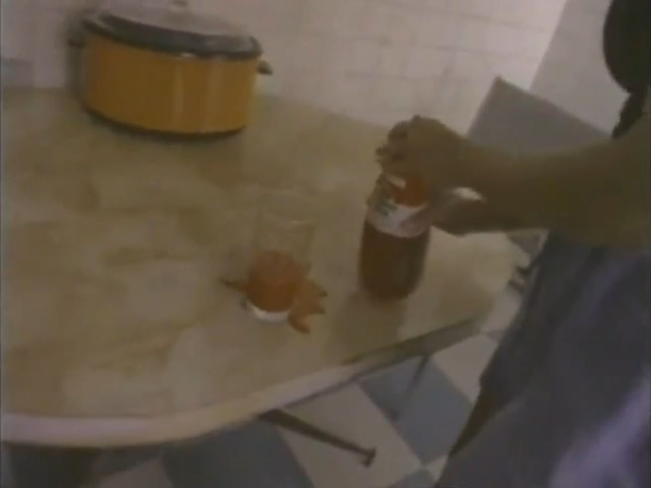 Spilled tomato juice