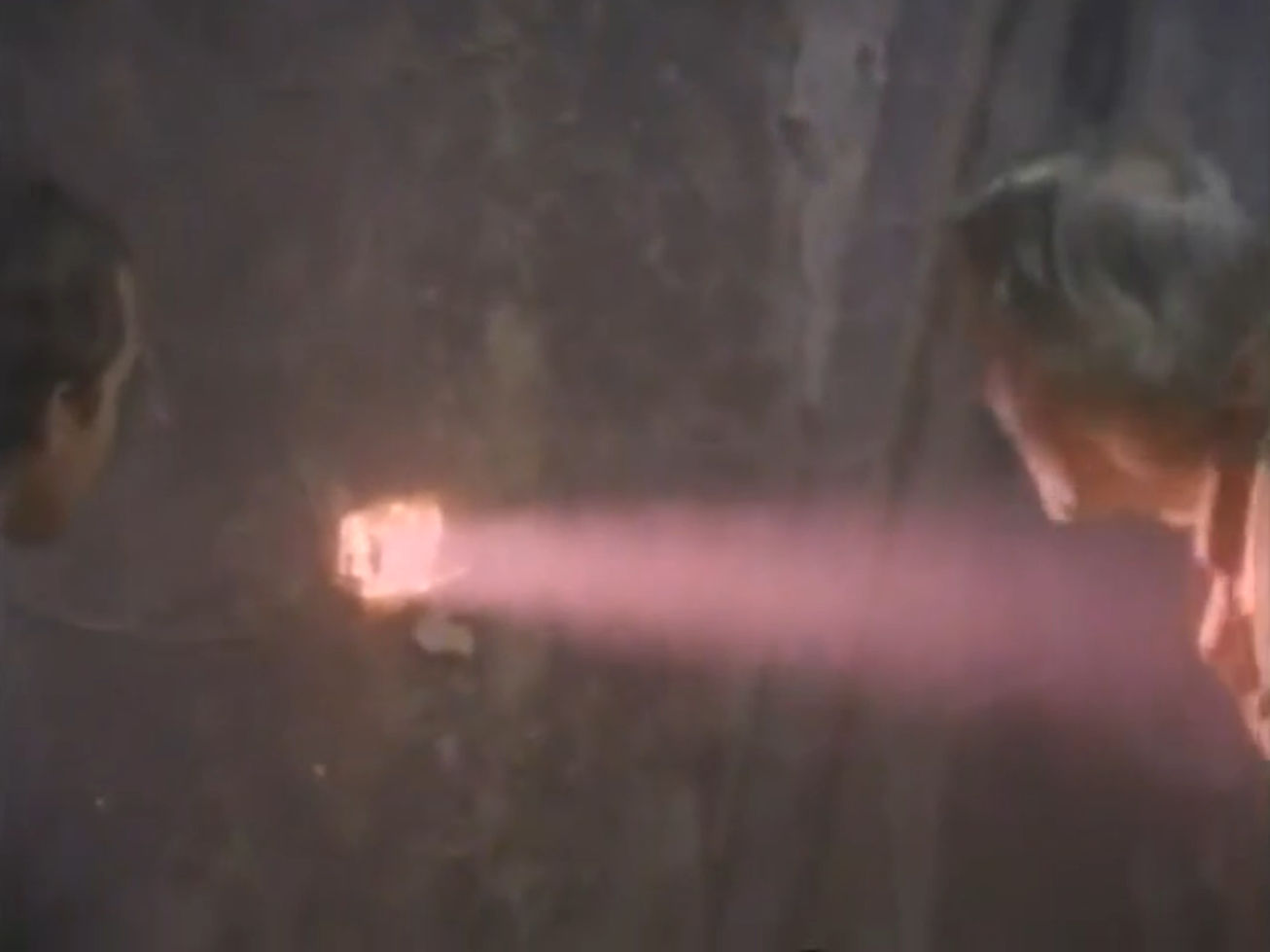 Sonny and the neighbor casually looking into a Hell Portal