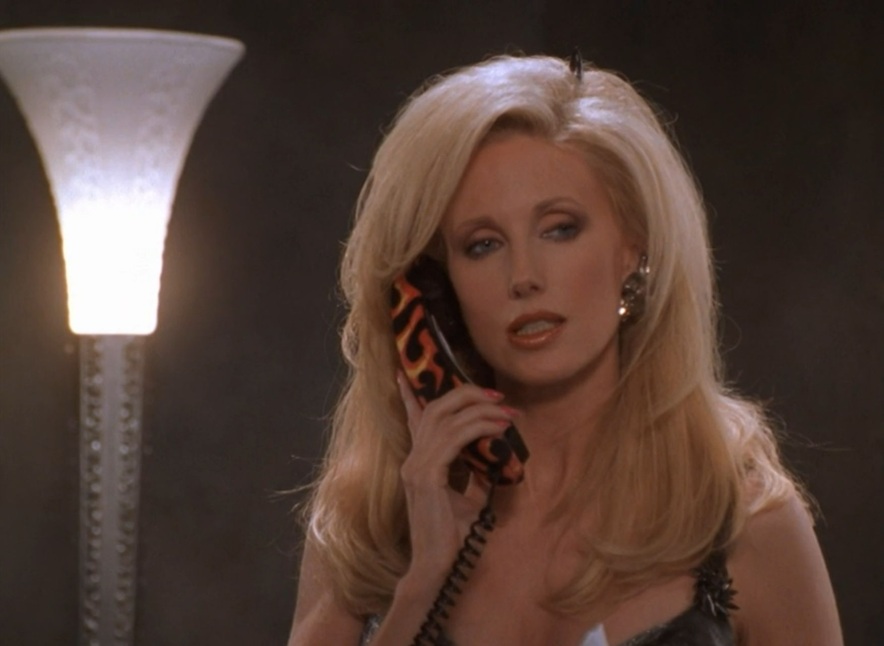 Morgan Fairchild looking lovely as ever, even with horns on her head