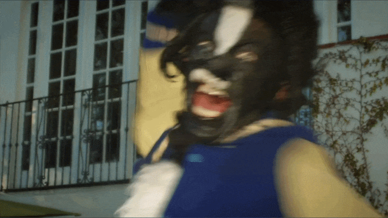 The Wereskunk blowing someone up with a baseball